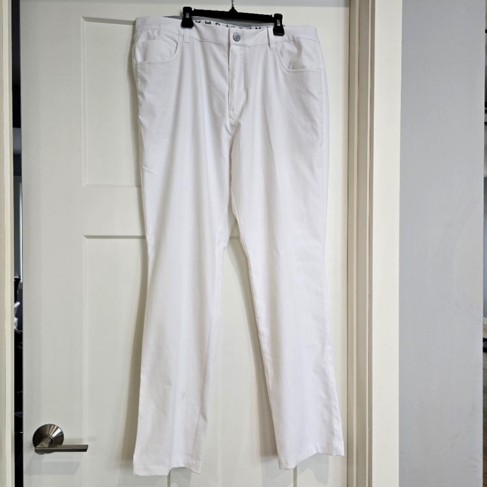 Puma Golf Pants Bright White Mens 36" 32" Flex Waist Performance 5 Pocket
